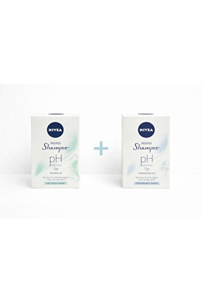 NIVEA șampon solid, pH Balance, pentru păr gras, cu lapte de orez, 75 g + șam...