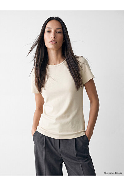 LC Waikiki   Beige Crew Neck Women's T-Shirt