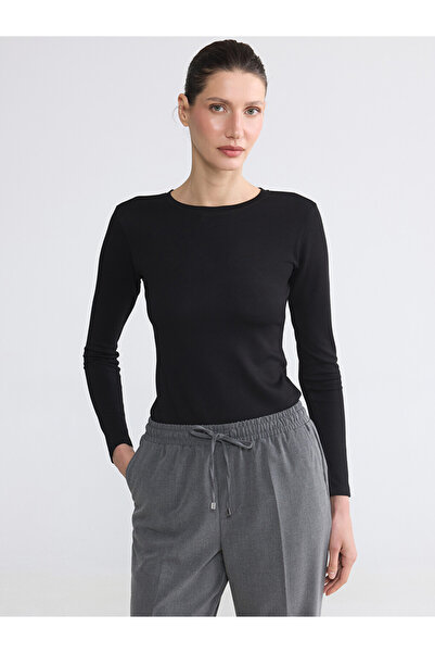 LC Waikiki Black Crew Neck Soft Touch Women's T-Shirt