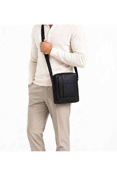 deri,se club Men's Black Color Genuine Leather Shoulder Strap Messenger Bag S...