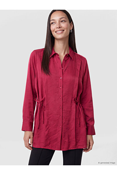 LC Waikiki Burgundy Modal Blend Women's Shirt Tunic