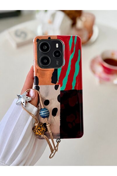 Go Aksesuar Redmi Note 14 5g Uyumlu SHİNE Charm LEOPAR Oyuncaklı Silikon Kılıf
