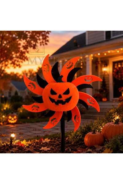 Mystoray Cadılar Bayramı Balkabağı Rüzgar Gülü - 🎃 - Halloween Pumpkin Pinwheel