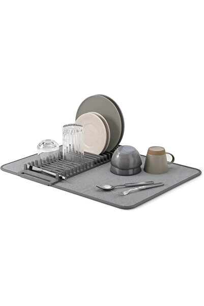 umbra Udry Dish Rack and Microfiber Drying Mat – Space-Saving Design Folds Up...