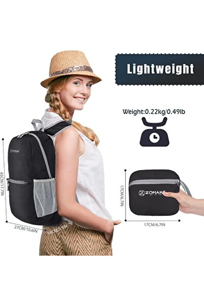 ZOMAKE 20L Lightweight Packable Backpack, Small Foldable Hiking Daypack - Poc...