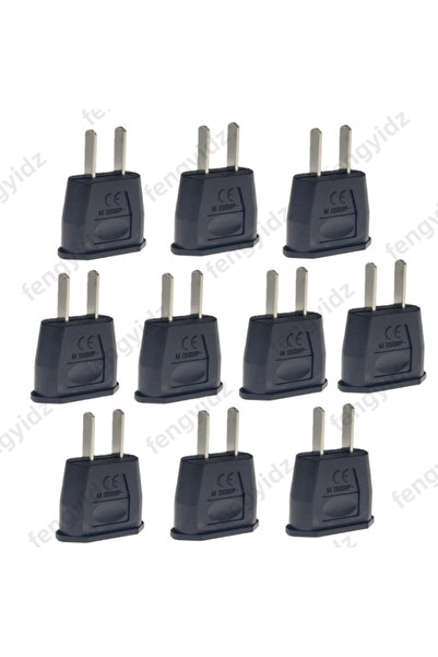 Choice4 10PCS Black EU Euro Europe to US USA Power Jack Wall Plug Converter T...