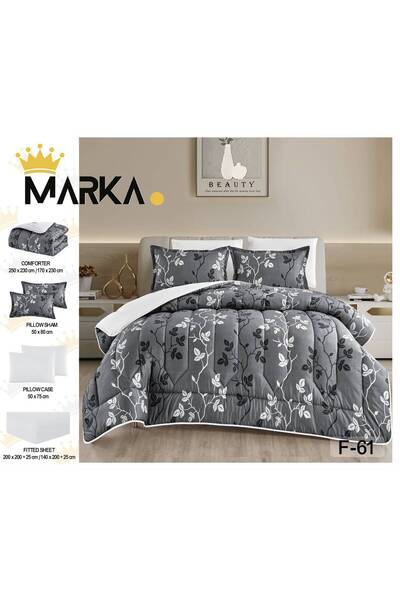 Generic Summer Floral Patterned Quilt Set - Cool and Soft Fabric - 4 Pieces