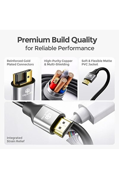 TRUE 5M HDMI Cable v1.4 by ™ | HIGH SPEED Long Lead with Ethernet ARC | Full ...