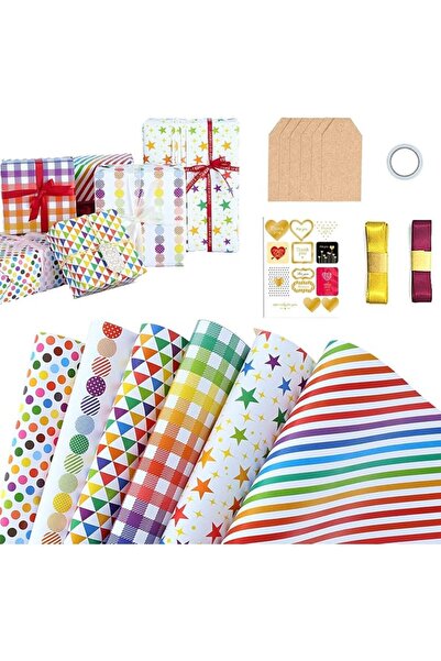 EXCEFORE Gift Wrapping Paper, Happy Birthday Wrapping Paper Recycled Gift Wra...