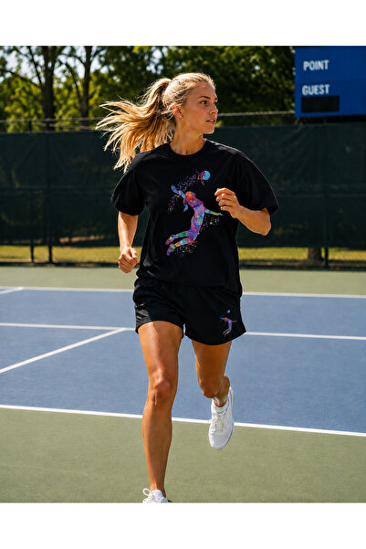 JAWÜ STYLE Volleyball Printed Cotton Oversize T-Shirt Shorts Set