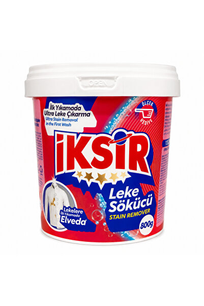 İKSİR Leke Sökücü Toz 800 Gr | İlk Yıkamada Güçlü Leke Çıkarıcı | Beyaz ve Renkli Çamaşırlar İçin Oksijen Bazlı