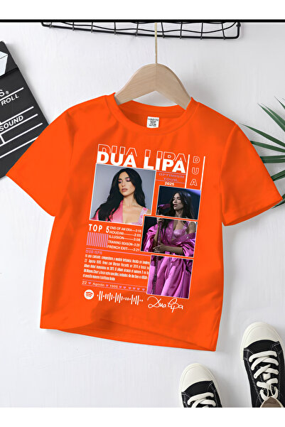 MAGORS تيشيرت قطني مطبوع بأكمام قصيرة من DUA LIPA، مقاس عادي للشباب والأطفال