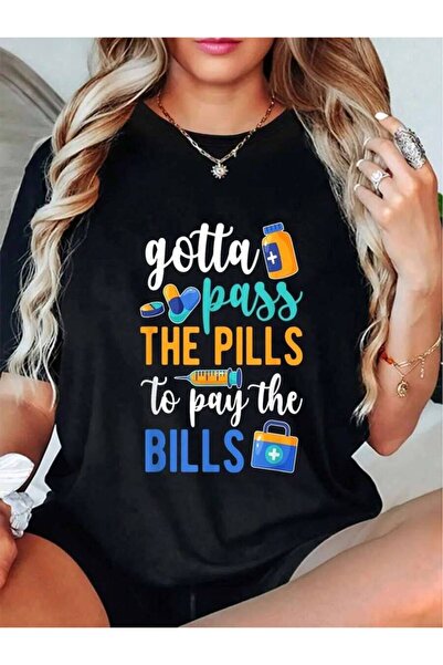 799 تي شيرت Gotta Pass The Pills Medication Med Aide كاجوال بأكمام قصيرة