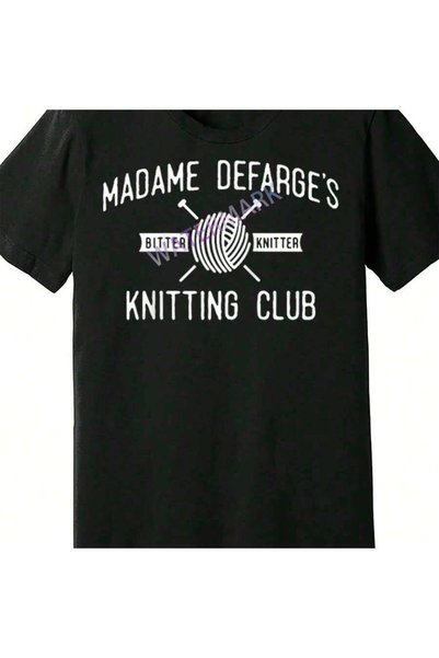 KYMC07 تي شيرت Madame Defarge Knitting School Charles Dickens Raglan Baseball Tee 771597 تي شيرت رجالي مضحك بأكمام قصيرة مطبوع عليه رسومات