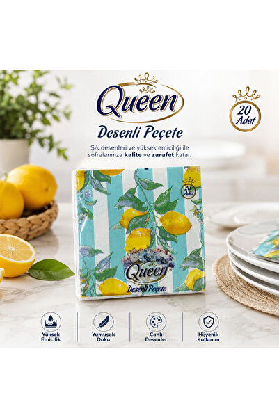 QUEEN Limon Desenli Peçete