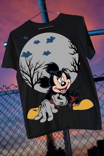 classy moda Tricou negru oversize unisex cu imprimeu cu personaje anime