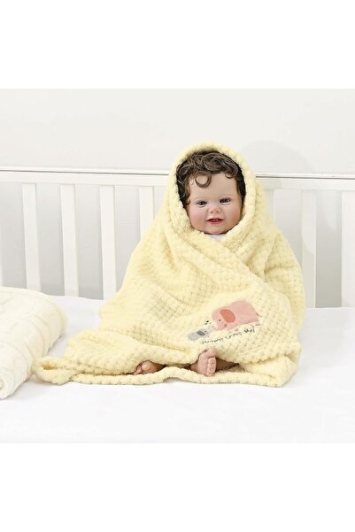 CREVENT 76x102cm Cozy Soft and Warm Mink Baby Blanket with Sherpa Backing, Pa...
