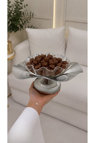 ALMASA Stainless Steel Salad Tray with Eikerlek Base, Medium Size