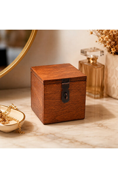 t tun's woods Kişiye Özel Ahşap Küp Kutu 10x10x10 cm – Lazer Yazılı, Kapak İç...