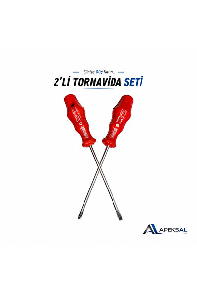 Apeksal 2’li Tornavida Seti Cr-V 4x125 mm Düz Yıldız Profesyonel El Aleti