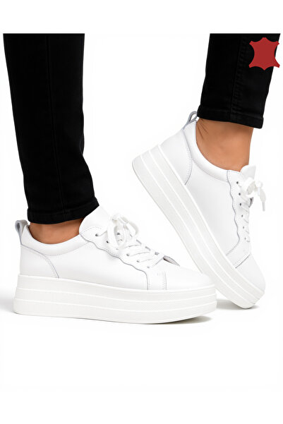 ANGEL BLUE Pantofi casual dama piele naturala cu talpa inalta