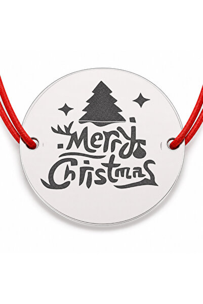 Simoshop Brățară argint 925 cu bănuț mesaj Merry Christmas cu brad și steluțe...