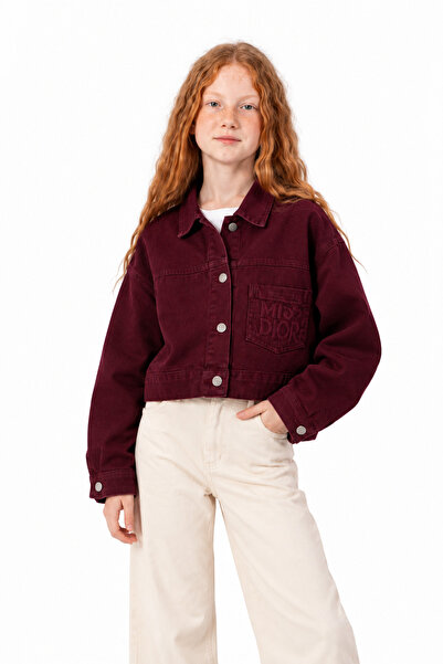 GİYİCEM TEKSTİL Girl's Single Pocket Buttoned Basic Jacket 1558