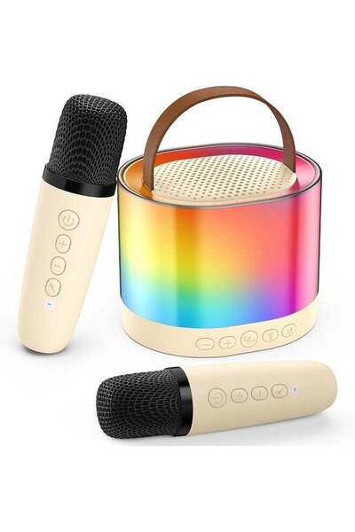 Arabest Portable Bluetooth Karaoke Speaker,2-Mic,3.5" Full-Range,LED Lights,U...