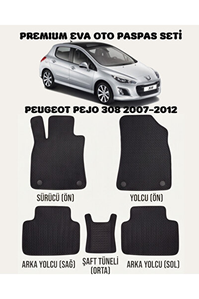 8D OTO PASPASI PEUGEOT PEJO 308 SERİSİ 2007 - 2013 ARACA ÖZEL PREMİUM EVA PAS...