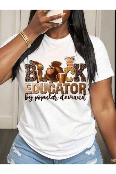 LİNA06 Black Educator Teacher Shirt Women Educational Teachers School Staff A...