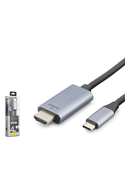 iETOP Th03A Type-C to HDMI Video Cable 4K 30 Hz Braided 1 m Gray