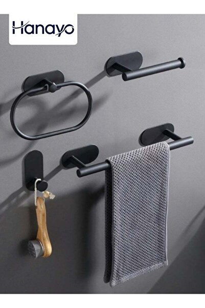Generic 4 Pcs Bathroom Towel Rack Hardware Stainless Steel Wall Mounted Towel...