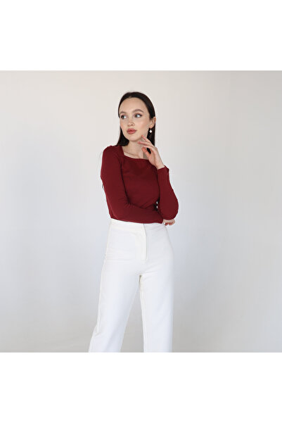 2TRENDY Women's Blouse Shirt with Shoulder Buttons and Long Sleeves