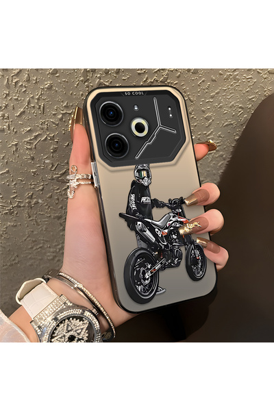 CHICASELUX Tecno Pova 6/Pova 6 Pro 5g Compatible Motorcycle Rider Drawing wit...