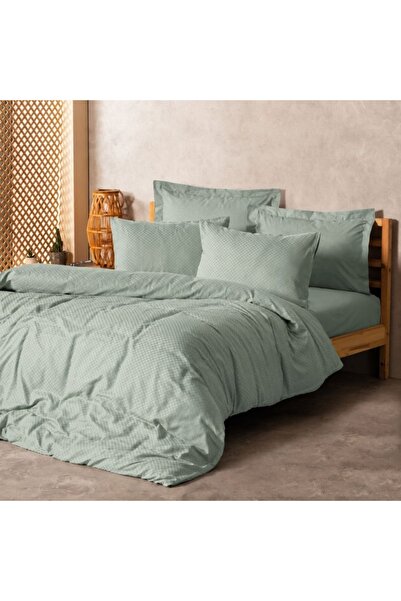 OEM Set de fețe de pernă + față de pernă, bumbac, 135x200 cm + 80x80 cm, verde