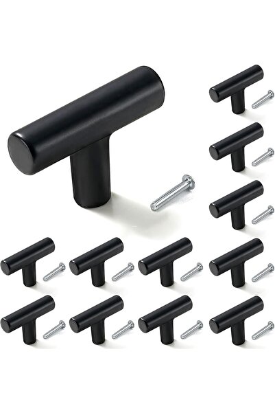 STARSTAR 12-Pack T-Shaped Stainless Steel Single-Hole Cabinet Knobs & Drawer ...