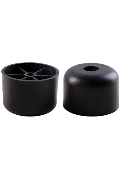STARSTAR Black, 12-piece set of plastic furniture legs, 25 mm high, round sof...