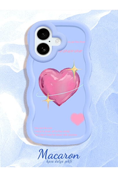 CHICASELUX iPhone 16 Plus Uyumlu Tatlı pembe kalp motifleriyle üç renk seçene...