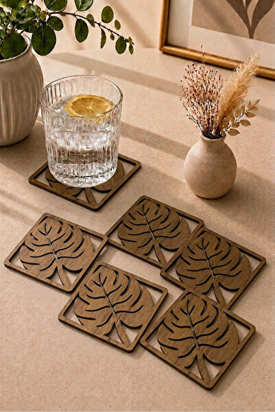 desenizmir Camel Sole Pattern, Set of 6 Decorative Coasters