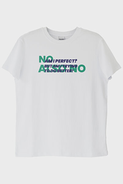 lofux Am I Perfect but Trying White T-Shirt
