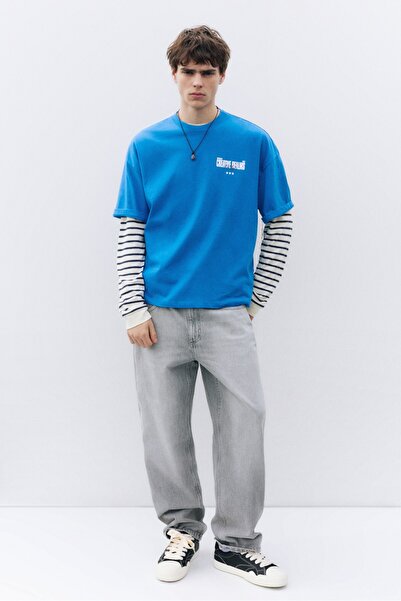 Pull & Bear Creative Realms grafikli tişört