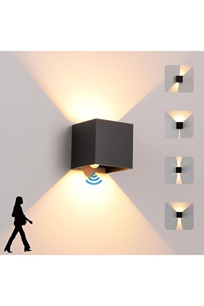 Dotail Aplică LED de perete, 12 W, senzor de mișcare 3-5 m, 3000 K, 700 lm, u...