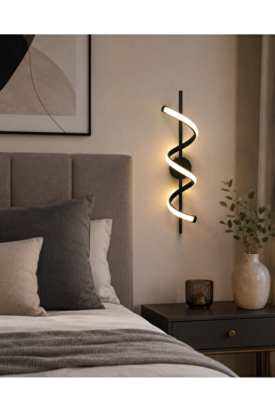 VEGA AYDINLATMA Helix Modern LED Burgu Duvar Apliği 50x8 cm Pilli ve Elektrikli