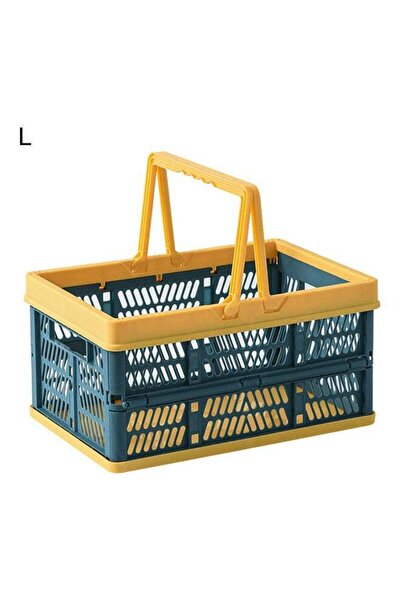 Generic صندوق تخزين بمقبض أزرق/أصفر مقاس L