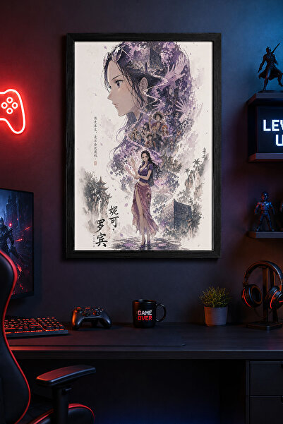 Charmbi Poster cu tematică Nico Robin, înrămat în lemn negru, pictură cu impr...