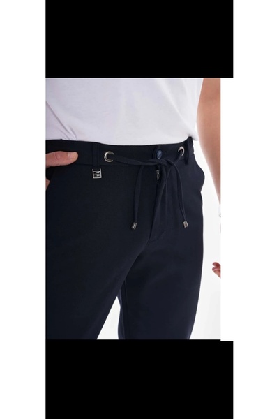 Cinar erkek giyim Men's Linen Trousers Half Elastic Soft Non-Crease