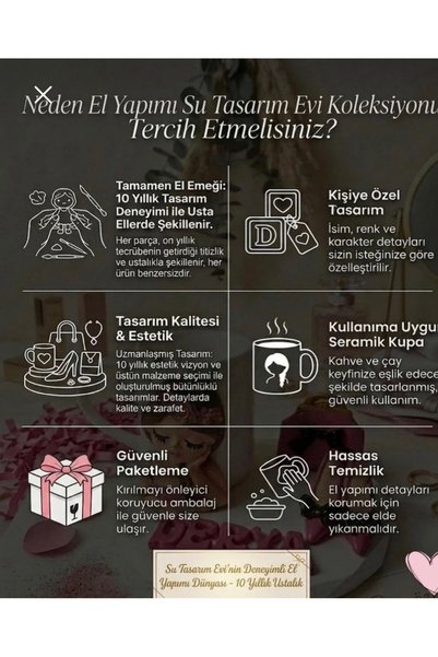 sutasarimevi فنجان قهوة وصحن من البورسلين بتصميم ثلاثي الأبعاد على شكل نمر مصنوع يدويًا - هدية بتصميم خاص