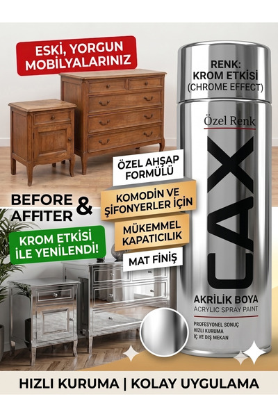 caxcolors CAX Akrilik Sprey Boya 400ml - Mobilya Yenileme Boyası, Komodin & Ş...
