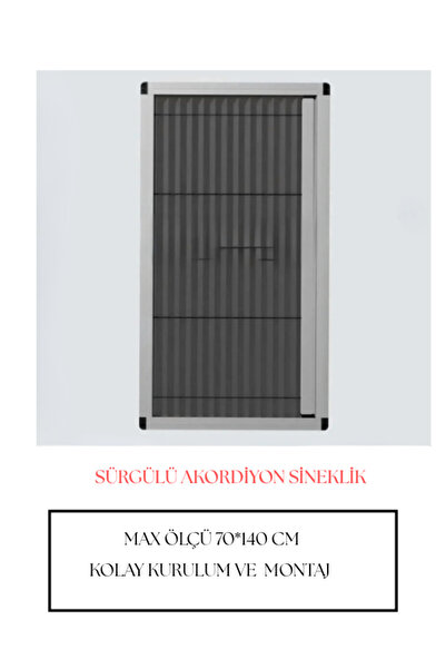 Konfor Plise BEYAZ SÜRGÜLÜ AKORDİYON SİNEKLİK 70*140 CM