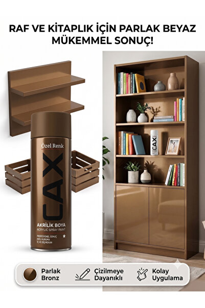 caxcolors CAX Akrilik Sprey Boya 400 ml – Mobilya, Raf, Kitaplık ve Ahşap Hız...